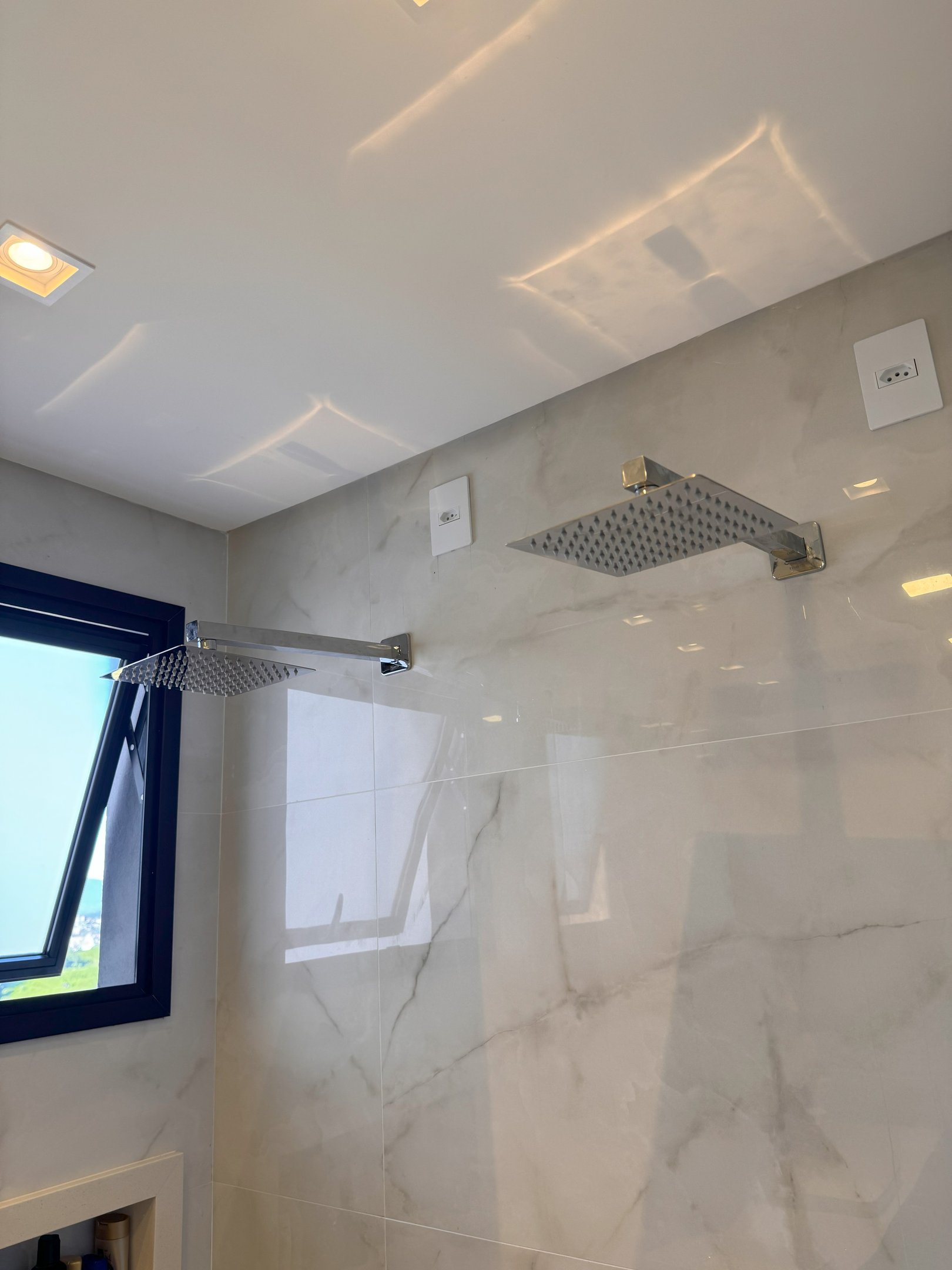 Ducha Chuveiro Quadrado Cromado Articulado em Metal Aquecedor a Gás Solar Marca Inovartte Inc03 - 2