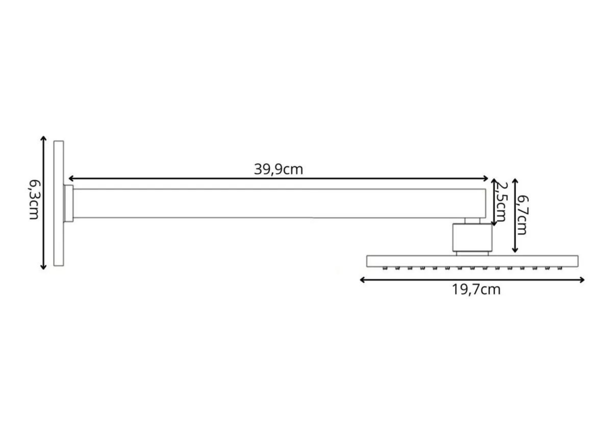 Ducha Chuveiro Quadrado Cromado Articulado em Metal Aquecedor a Gás Solar Marca Inovartte Inc03 - 6