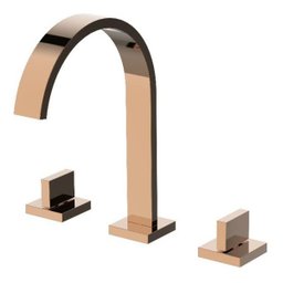 Torneira Misturador Duplo Comando Rose Gold Quadrada para Banheiro Lavabo Inovartte In48 - 1