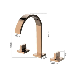 Torneira Misturador Duplo Comando Rose Gold Quadrada para Banheiro Lavabo Inovartte In48 - 5