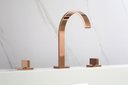 Ver imagem 3 de Torneira Misturador Duplo Comando Rose Gold Quadrada para Banheiro Lavabo Inovartte In48