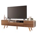 Ver imagem 3 de Rack Bancada de Tv 85 Pol 220cm Áureo H01 Castanho/off - Mpozenato