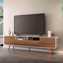 Ver imagem 1 de Rack Bancada de Tv 85 Pol 220cm Áureo H01 Castanho/off - Mpozenato