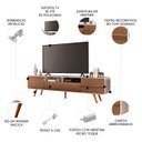 Ver imagem 4 de Rack Bancada de Tv 85 Pol 220cm Áureo H01 Castanho/off - Mpozenato