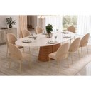 Ver imagem 1 de Mesa Sala Ryze 218 + 8 Cad Lizy Bege DJ Móveis