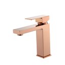 Ver imagem 1 de Torneira Monocomando Quadrada Bica Baixa Rose Gold Luxo Banheiro Lavabo Inovartte In49