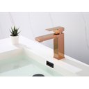 Ver imagem 4 de Torneira Monocomando Quadrada Bica Baixa Rose Gold Luxo Banheiro Lavabo Inovartte In49