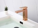 Ver imagem 4 de Torneira Monocomando Quadrada Bica Baixa Rose Gold Luxo Banheiro Lavabo Inovartte In49