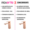 Ver imagem 3 de Torneira Monocomando Quadrada Bica Baixa Rose Gold Luxo Banheiro Lavabo Inovartte In49