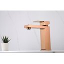 Ver imagem 5 de Torneira Monocomando Quadrada Bica Baixa Rose Gold Luxo Banheiro Lavabo Inovartte In49