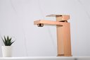 Ver imagem 5 de Torneira Monocomando Quadrada Bica Baixa Rose Gold Luxo Banheiro Lavabo Inovartte In49