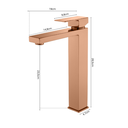 Ver imagem 7 de Torneira Monocomando Rose Gold Quadrada Banheiro Lavabo Bica Alta Luxo Inovartte In50