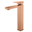 Ver imagem 1 de Torneira Monocomando Rose Gold Quadrada Banheiro Lavabo Bica Alta Luxo Inovartte In50