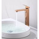 Ver imagem 4 de Torneira Monocomando Rose Gold Quadrada Banheiro Lavabo Bica Alta Luxo Inovartte In50