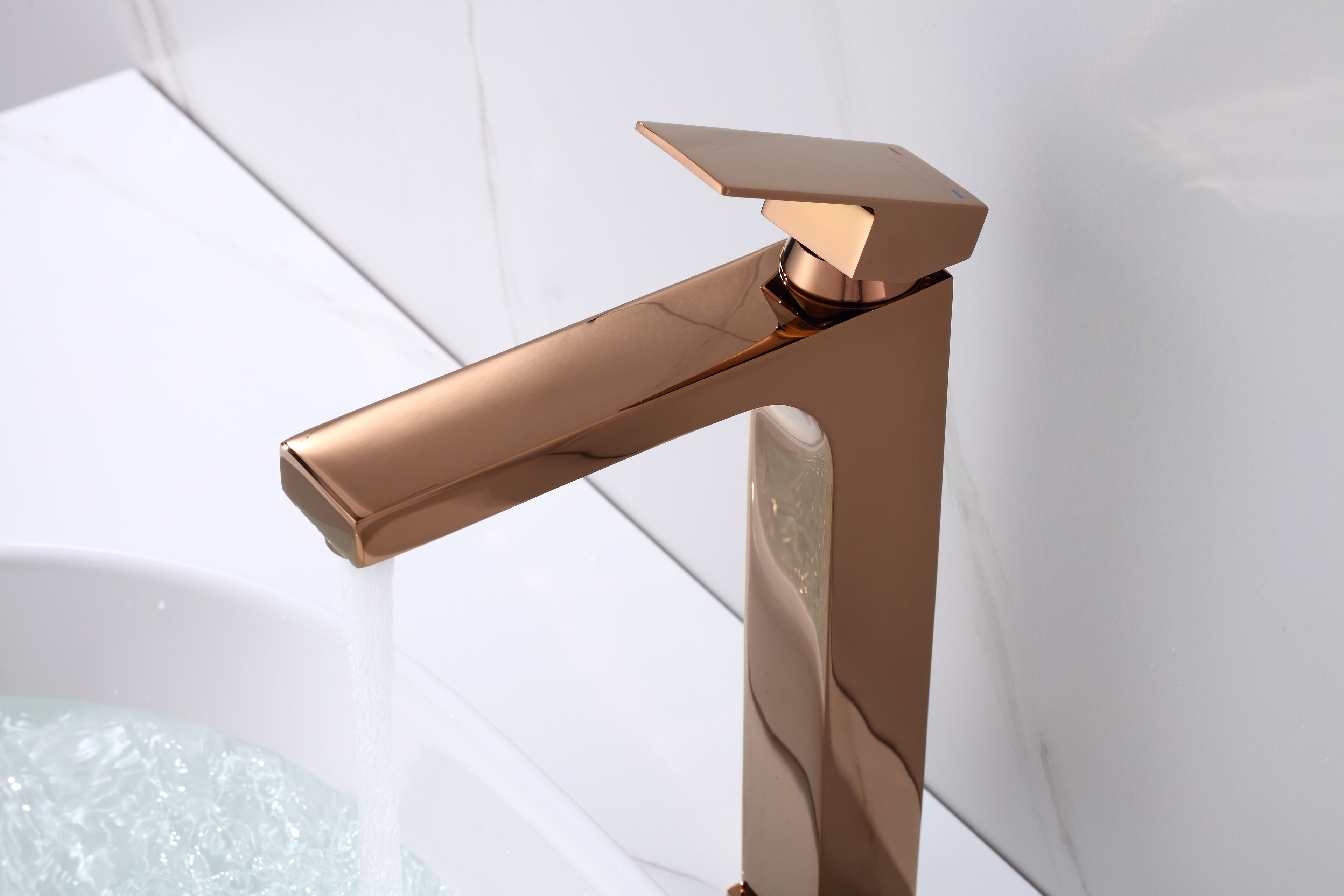 Torneira Monocomando Rose Gold Quadrada Banheiro Lavabo Bica Alta Luxo Inovartte In50 - 7