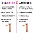 Ver imagem 2 de Torneira Monocomando Rose Gold Quadrada Banheiro Lavabo Bica Alta Luxo Inovartte In50