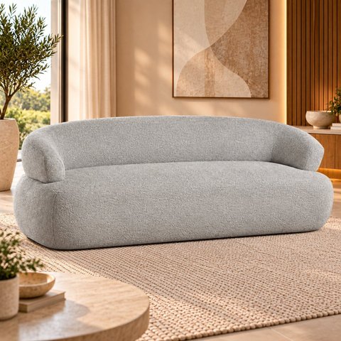 Sofá Orgânico 3 Lugares 200cm Zoe Espresso Móveis