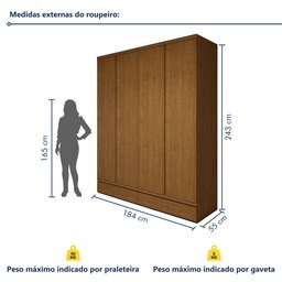 Guarda-roupa 4 Portas 3 Gavetas 100% Mdf Urbano - 8