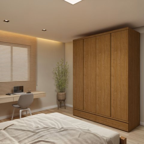 Guarda-roupa 4 Portas 3 Gavetas 100% Mdf Urbano