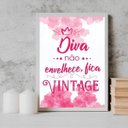 Ver imagem 1 de Quadro Diva Não Envelhece Fica Vintage 24x18cm:Madeira preta