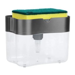 Dispenser Detergente 2 em 1 Esponja Limpeza Sabao Limpa Cozinha Casa Louça Dosador - 10