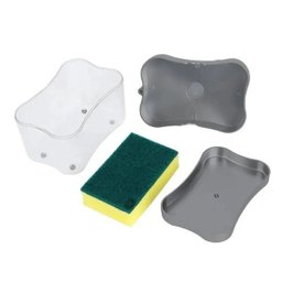 Dispenser Detergente 2 em 1 Esponja Limpeza Sabao Limpa Cozinha Casa Louça Dosador - 9