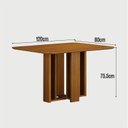 Ver imagem 3 de Conjunto Sala de Jantar Mesa Amanda 6 Cadeiras Miami Yescasa Marrom/Cinamomo/Camurça