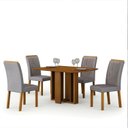 Ver imagem 2 de Conjunto Sala de Jantar Mesa Amanda 6 Cadeiras Miami Yescasa Marrom/Cinamomo/Camurça