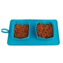 Ver imagem 2 de Pote Tapete Duplo Silicone Comedouro Bebedouro Portátil Cachorro Gato Viagem