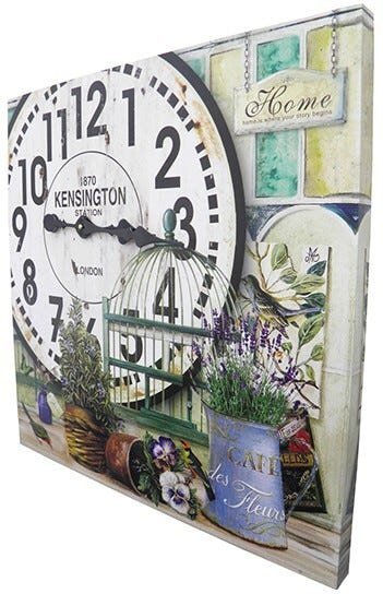 Relógio de Parede Grande Vintage Retro Decoração Vasos de Plantas - 2