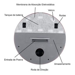 Robo Limpa Casa Aspirador de Po Varre Vassoura Recarregável Sensor Automatico - 6