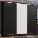 Ver imagem 1 de Guarda Roupa Casal 100% Mdf Madesa Zurique 3 Portas de Correr - Preto/preto/branco