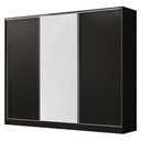 Ver imagem 3 de Guarda Roupa Casal 100% Mdf Madesa Zurique 3 Portas de Correr - Preto/preto/branco