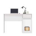 Ver imagem 2 de Mesa Escrivaninha Office Morada 109cm com Gaveta e Porta Home Office/estudos Mdp Brilhante Branco