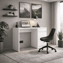 Ver imagem 4 de Mesa Escrivaninha Office Morada 109cm com Gaveta e Porta Home Office/estudos Mdp Brilhante Branco