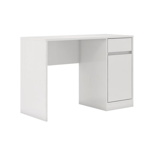 Mesa Escrivaninha Office Morada 109cm com Gaveta e Porta Home Office/estudos Mdp Brilhante Branco