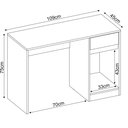 Ver imagem 7 de Mesa Escrivaninha Office Morada 109cm com Gaveta e Porta Home Office/estudos Mdp Brilhante Branco