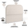 Cabeceira Cama Box Queen 160cm Orgânica Lanna W01 Linho Cru - Lyam Decor - 4