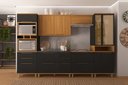 Ver imagem 1 de COZINHA COMPLETA PREDILLETA ISADORA MODULADA 6 PECAS 340CM 9 PORTAS 9 GAVETAS SEM TAMPO NOCE OFF