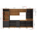Ver imagem 4 de COZINHA COMPLETA PREDILLETA ISADORA MODULADA 6 PECAS 340CM 9 PORTAS 9 GAVETAS SEM TAMPO NOCE OFF