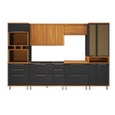 Ver imagem 2 de COZINHA COMPLETA PREDILLETA ISADORA MODULADA 6 PECAS 340CM 9 PORTAS 9 GAVETAS SEM TAMPO NOCE OFF