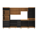 Ver imagem 3 de COZINHA COMPLETA PREDILLETA ISADORA MODULADA 6 PECAS 340CM 9 PORTAS 9 GAVETAS SEM TAMPO NOCE OFF
