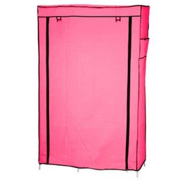Guarda-Roupa Dobrável Organizador de Roupa Arara - Rosa - 5