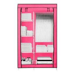Guarda-Roupa Dobrável Organizador de Roupa Arara - Rosa - 1
