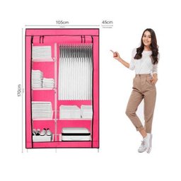 Guarda-Roupa Dobrável Organizador de Roupa Arara - Rosa - 2