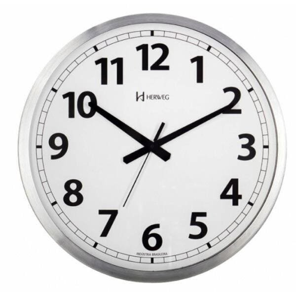 Relógio Parede Analógico Herweg Clássico Aluminio 6711-79 - 1