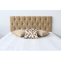 Cabeceira Premium Solteiro com Botões 90x60cm Bege - 2