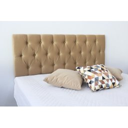 Cabeceira Premium Solteiro com Botões 90x60cm Bege - 1