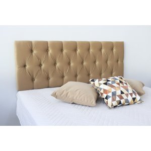 Cabeceira Premium Solteiro com Botões 90x60cm Bege