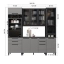 Ver imagem 3 de Cozinha Modulada Compacta Torre Quente Paneleiro Vidro 4 Peças Diamante Preto/Chumbo/Titânio